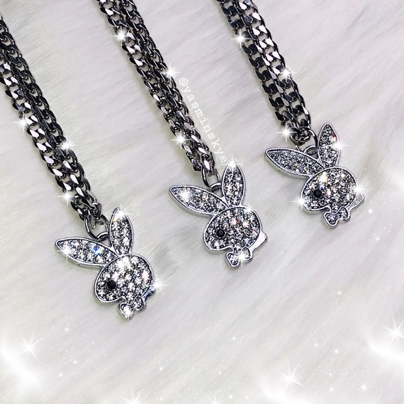 NEW RHINESTONE PLAYBOY NECKLACE - Picture 2 of 3